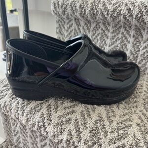 Dansko Black Patent Leather Clogs